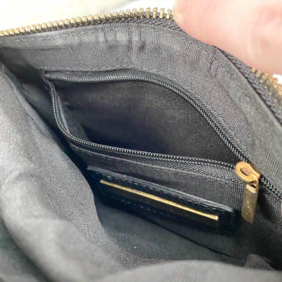 NWT Francesca’s Collection Black Slim Crossbody Bag or Clutch with Gold Chain - Picture 12 of 14